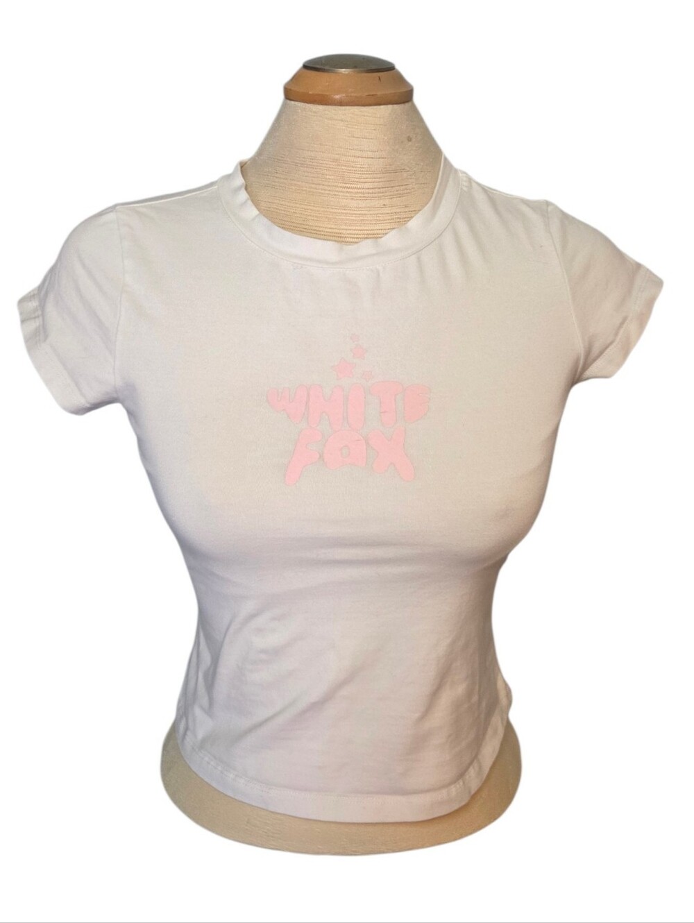 White Fox Boutique White Cropped Baby Tee Size M
